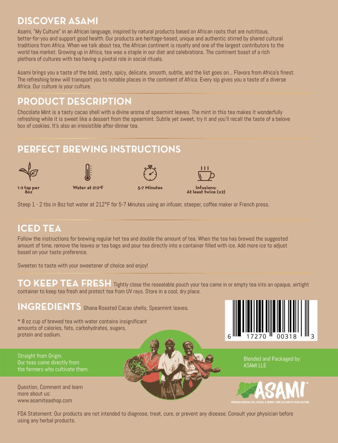 Cacao Mint Tea | Cocoa-husk mint blend – Asami Tea Shop