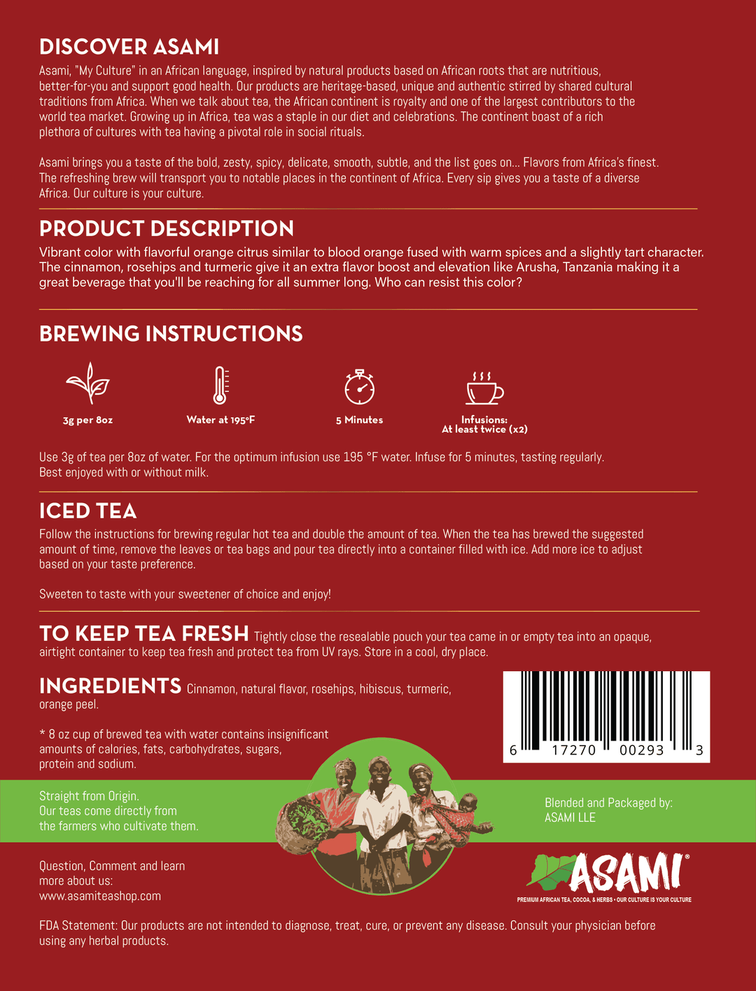 Orange Turmeric Tea - Herbal Tea – Asami Tea Shop